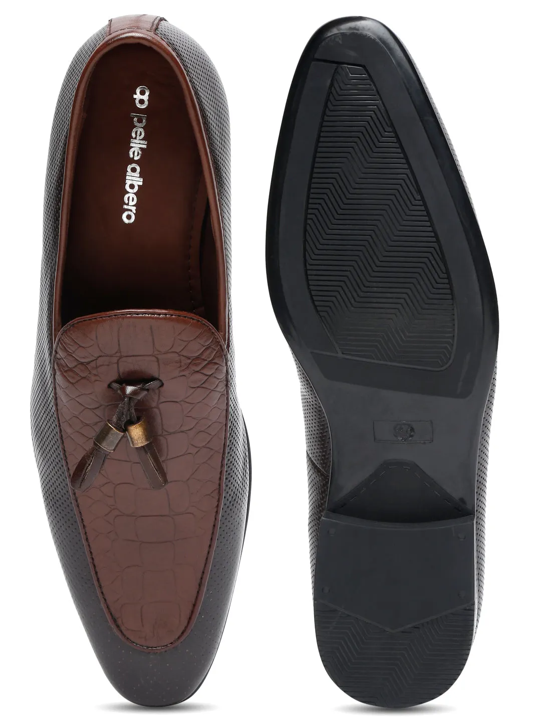 Pelle Albero Tan Penne Loafers for Men