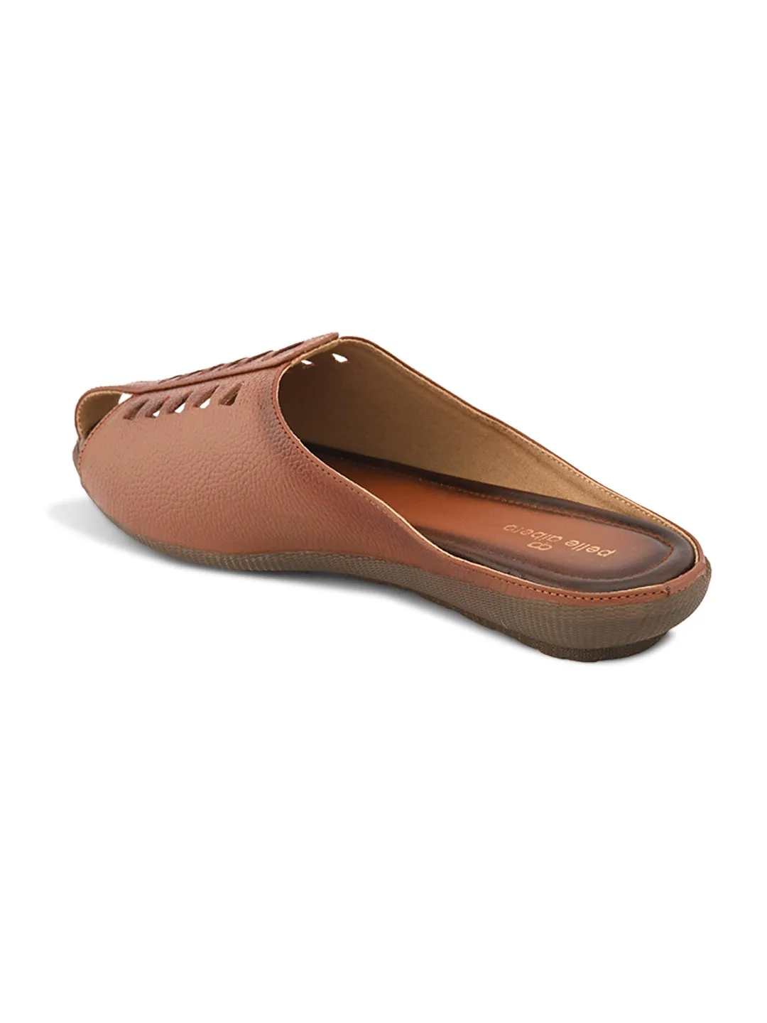 Pelle Albero Women Brown Leather Flat Mules