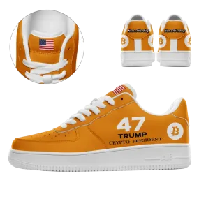 Personalized 47 Trump Sneakers, Custom Gold and white Shoes, Durabale Shoes for Men and Women
