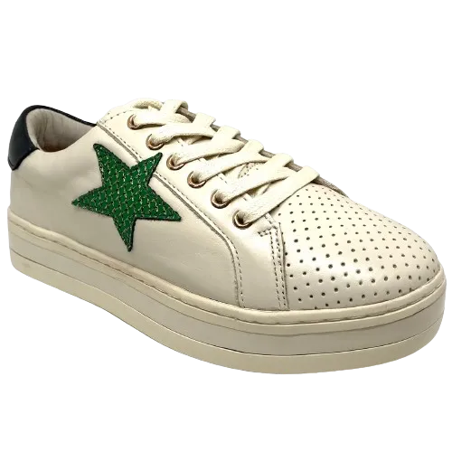 Pixie  -  Cream/Green/Black Sneakers