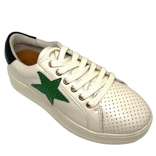 Pixie  -  Cream/Green/Black Sneakers