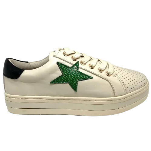 Pixie  -  Cream/Green/Black Sneakers