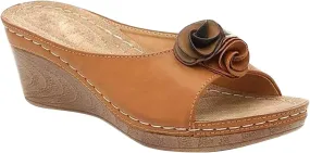 Platform Sandals for Women Open Toe Mid Heel Flower Wedges Espadrilles Shoes Trendy Dressy Casual Beach Slippers