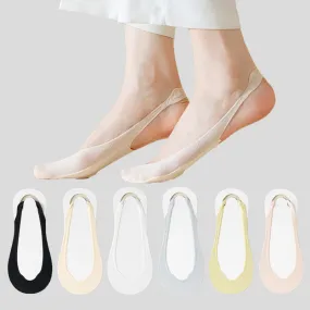 Plus Size Summer Padded Half No Show Socks(6 Pairs)