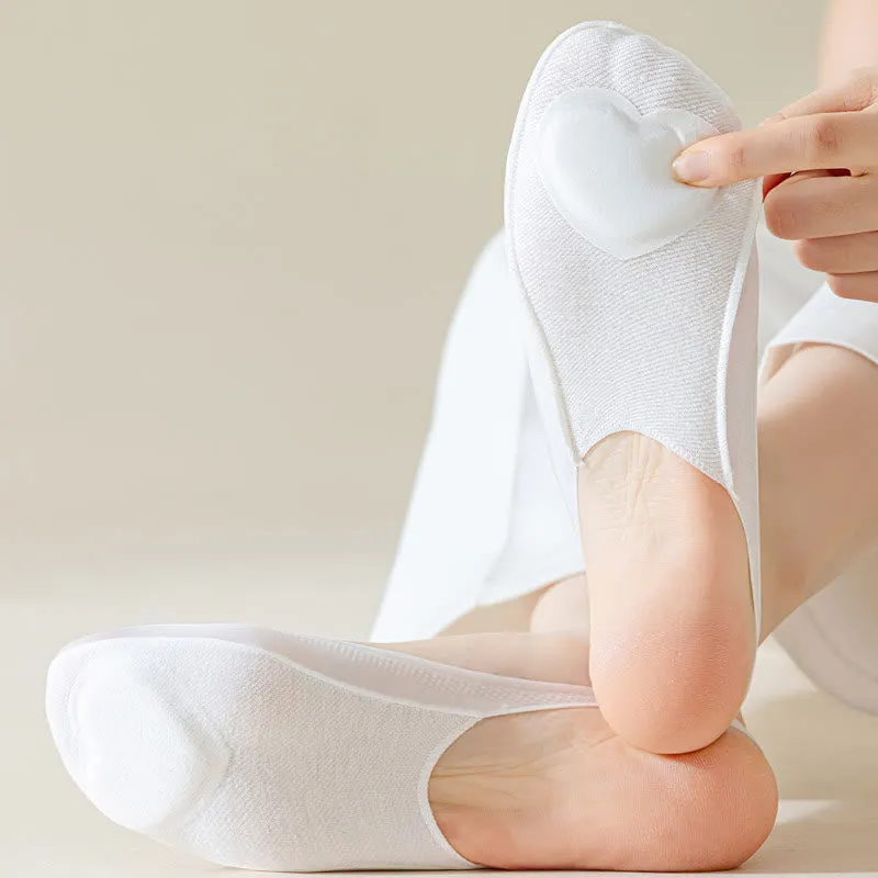 Plus Size Summer Padded Half No Show Socks(6 Pairs)