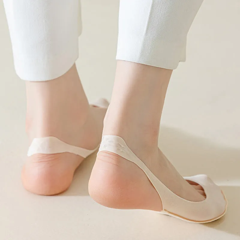 Plus Size Summer Padded Half No Show Socks(6 Pairs)