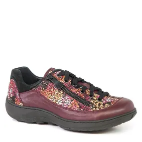 Portofino Women's Pattern Lace & Zip Sneakers- Isere