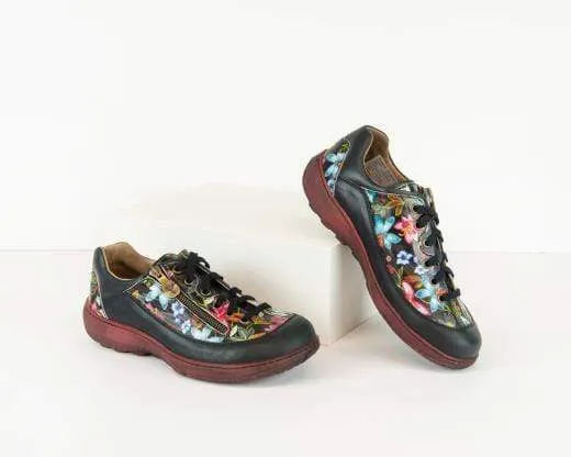 Portofino Women's Pattern Lace & Zip Sneakers- Mexico