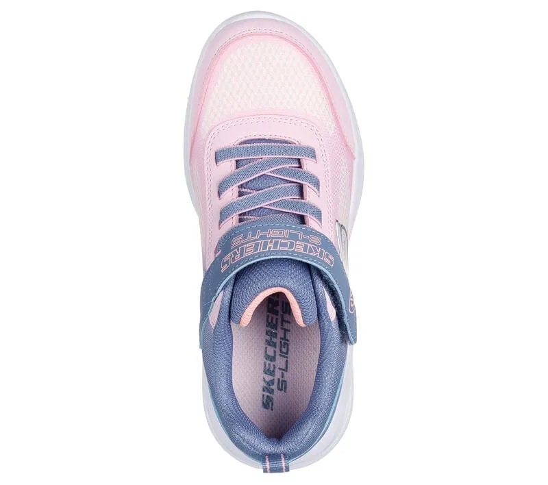 Skechers Kid's Sola Glow Sneakers- Grey/ Light Pink