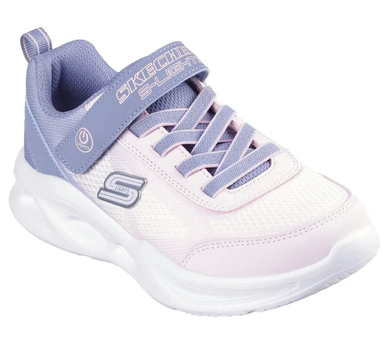 Skechers Kid's Sola Glow Sneakers- Grey/ Light Pink