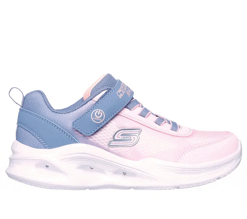 Skechers Kid's Sola Glow Sneakers- Grey/ Light Pink