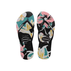 Slim Floral Basic Flip Flops