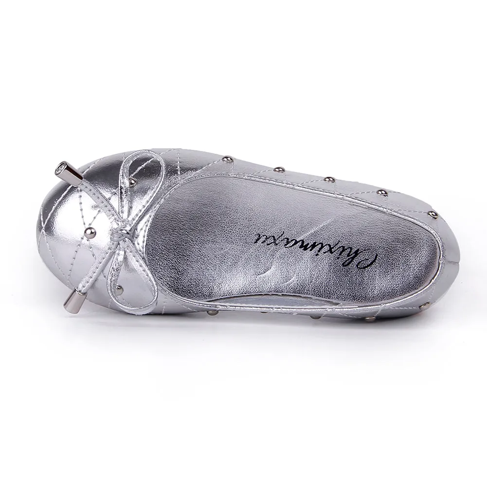 Slip-on Mary Jane Dress Ballerina Ballet Flat with Rivet for Girl