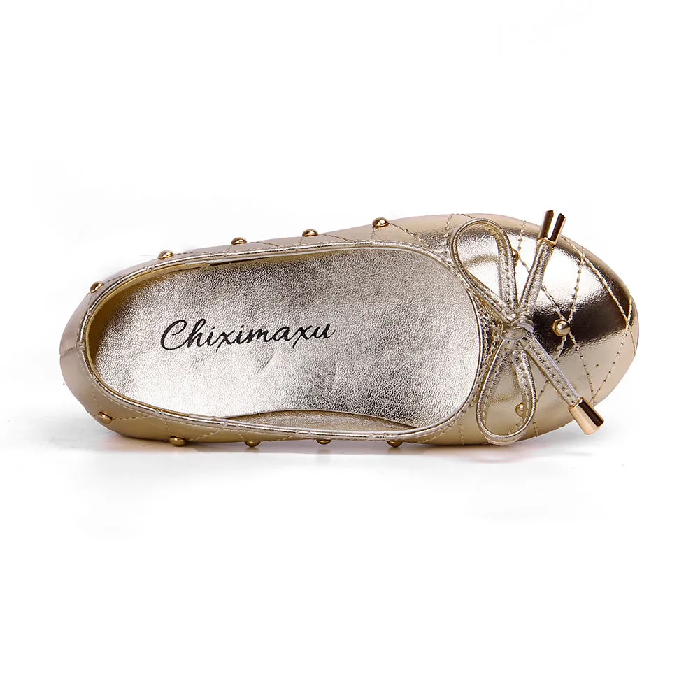 Slip-on Mary Jane Dress Ballerina Ballet Flat with Rivet for Girl