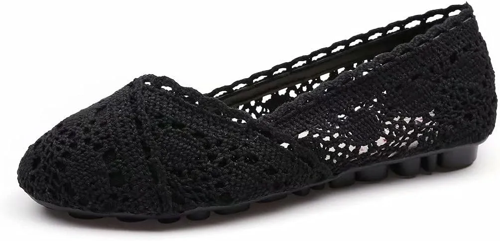 Stunner Women's Cut Out Breathable Lace Ballet Flats