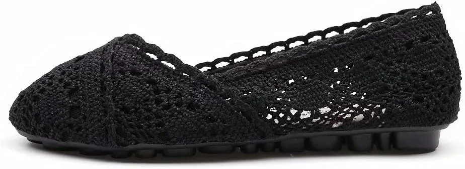 Stunner Women's Cut Out Breathable Lace Ballet Flats