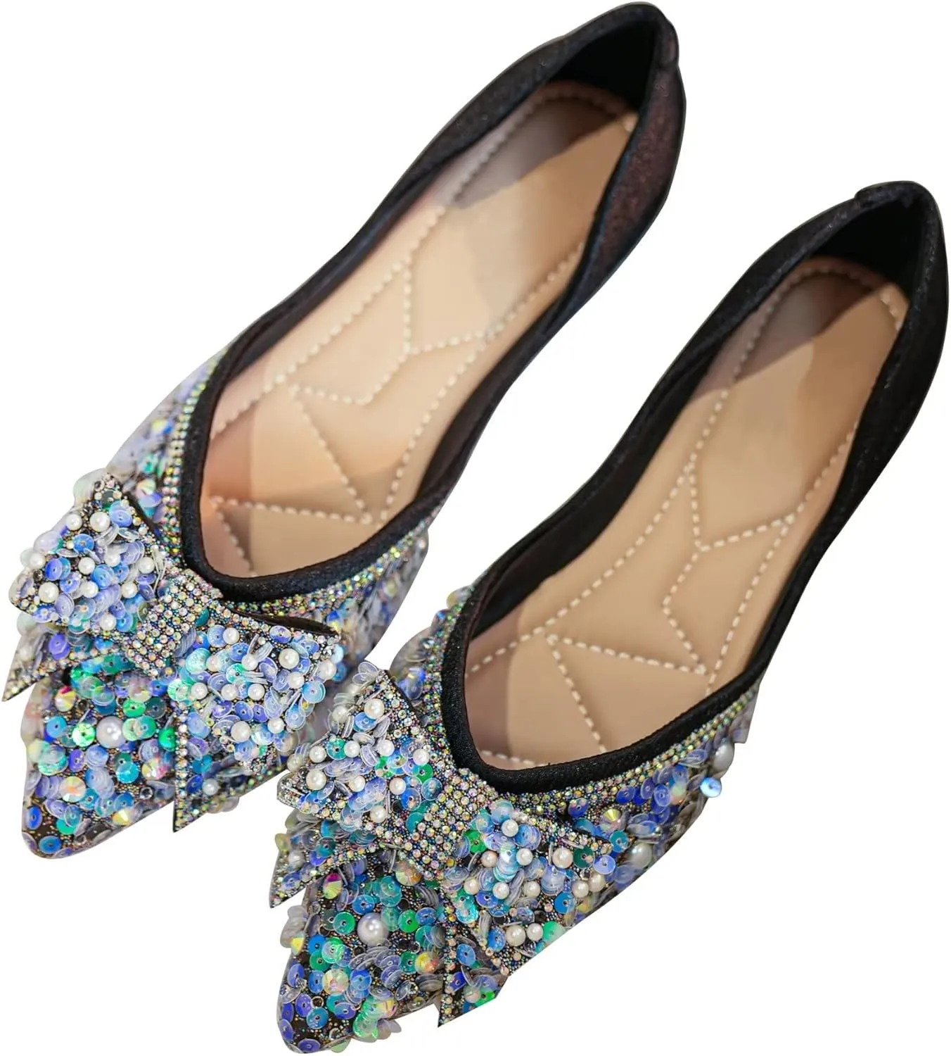 Stunner Womens Flats Comfortable Pointed Toe Flats Shoes Bowknot Breathable Dress Flats for Women