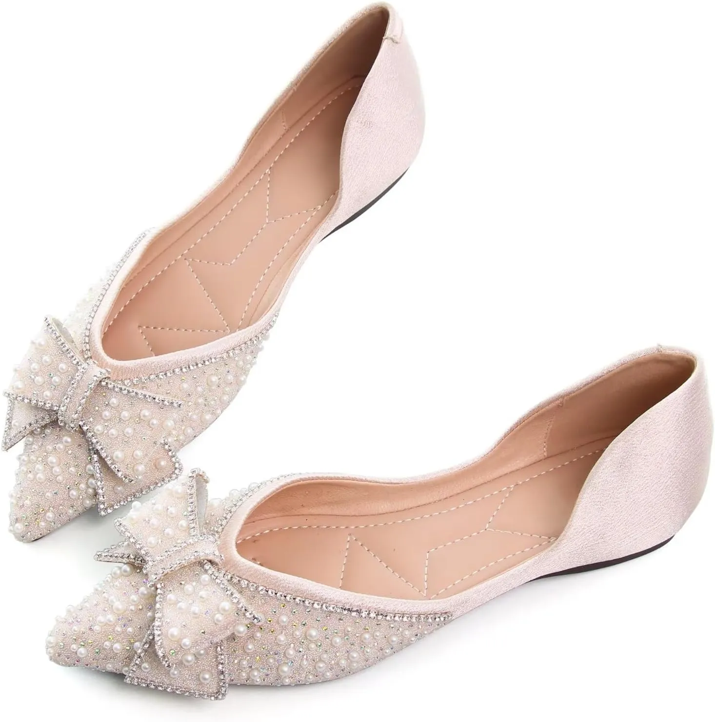 Stunner Womens Flats Comfortable Pointed Toe Flats Shoes Bowknot Breathable Dress Flats for Women