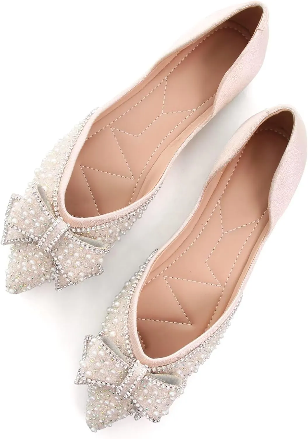 Stunner Womens Flats Comfortable Pointed Toe Flats Shoes Bowknot Breathable Dress Flats for Women