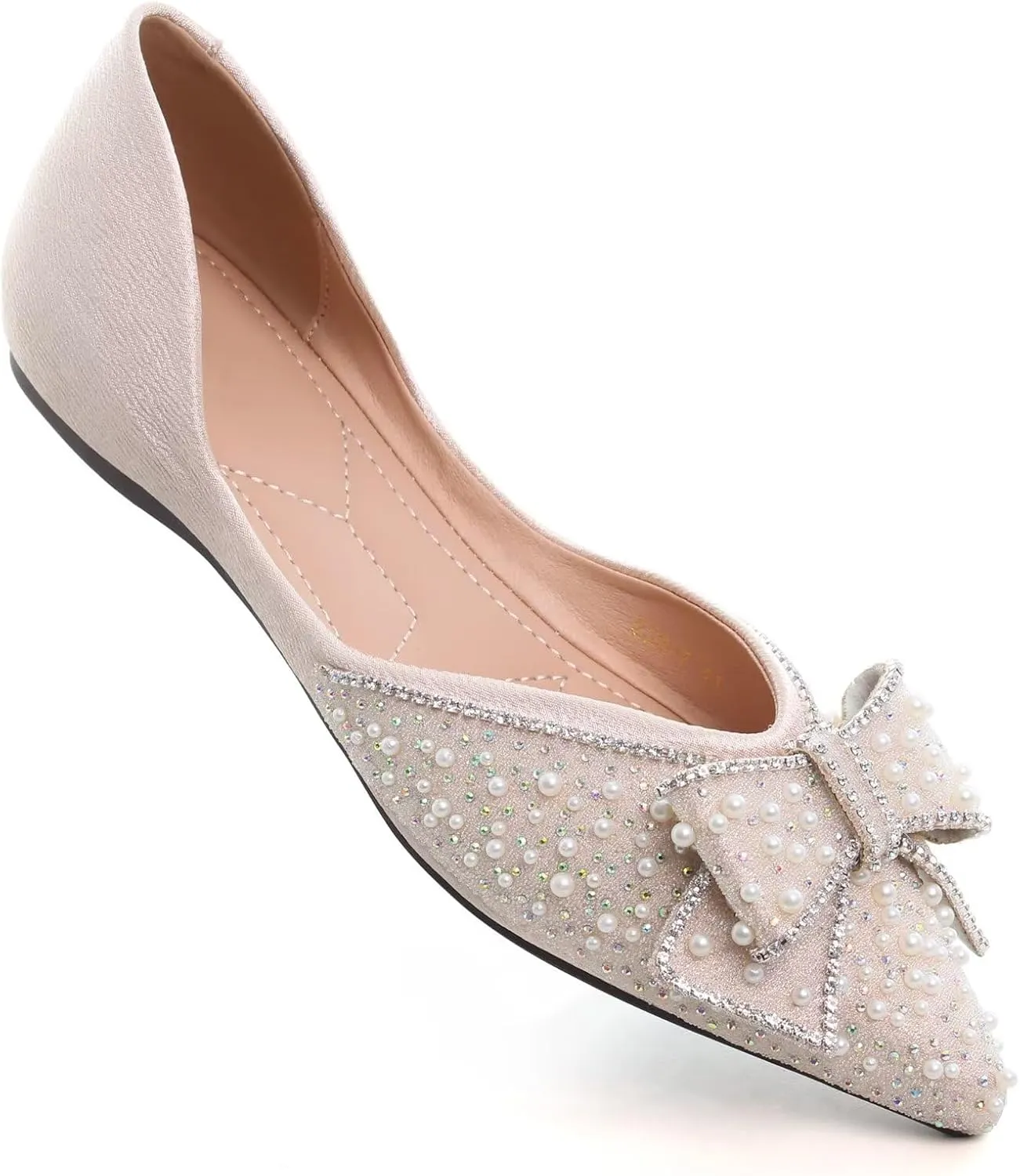 Stunner Womens Flats Comfortable Pointed Toe Flats Shoes Bowknot Breathable Dress Flats for Women