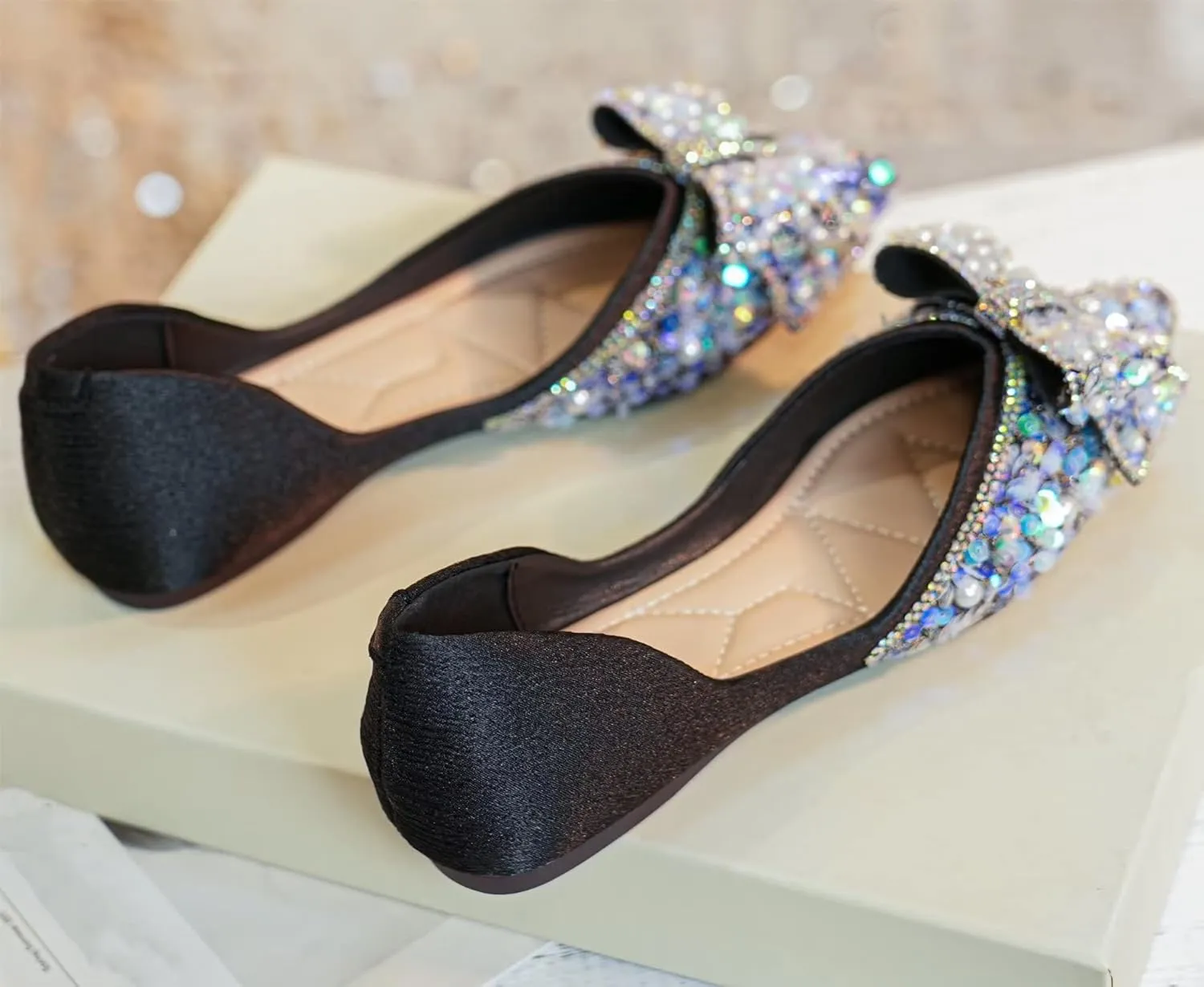 Stunner Womens Flats Comfortable Pointed Toe Flats Shoes Bowknot Breathable Dress Flats for Women