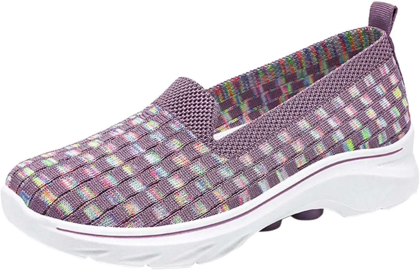 Summer Shoes for Women 2024 Flat Slip On Go Knit Tennis Flats Breathable Soft Ballet Shoes Comfortable Driving Walking Shoes