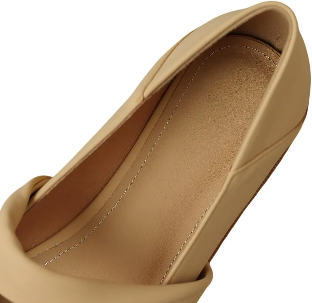 TinaCus Women's Square Toe Genuine Leather Handmade Low Chunky Heels Chic Loafers Shoes