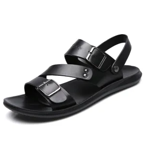 TitanTread™ - Men's Casual Slip-On Leather Sandals
