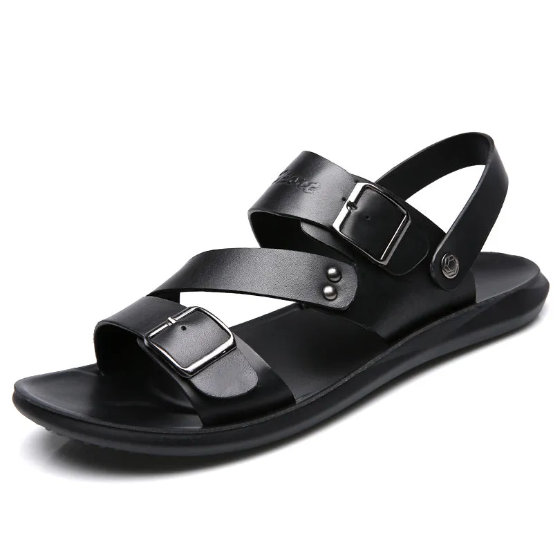 TitanTread™ - Men's Casual Slip-On Leather Sandals
