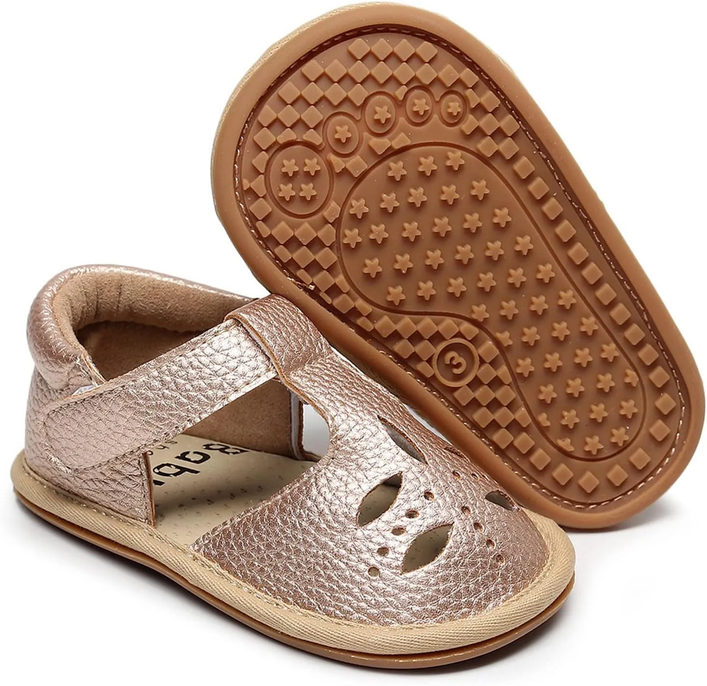 Toddler Cotton Leather Wide Sandals Flat Trendy Summer Shoes Baby Boys Girls Ankle Closed Toe Slip On Sandals Light
