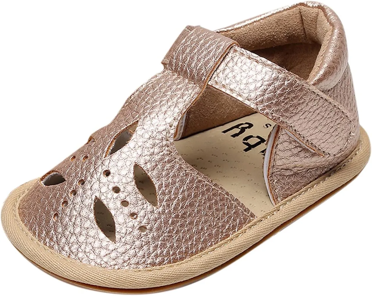 Toddler Cotton Leather Wide Sandals Flat Trendy Summer Shoes Baby Boys Girls Ankle Closed Toe Slip On Sandals Light