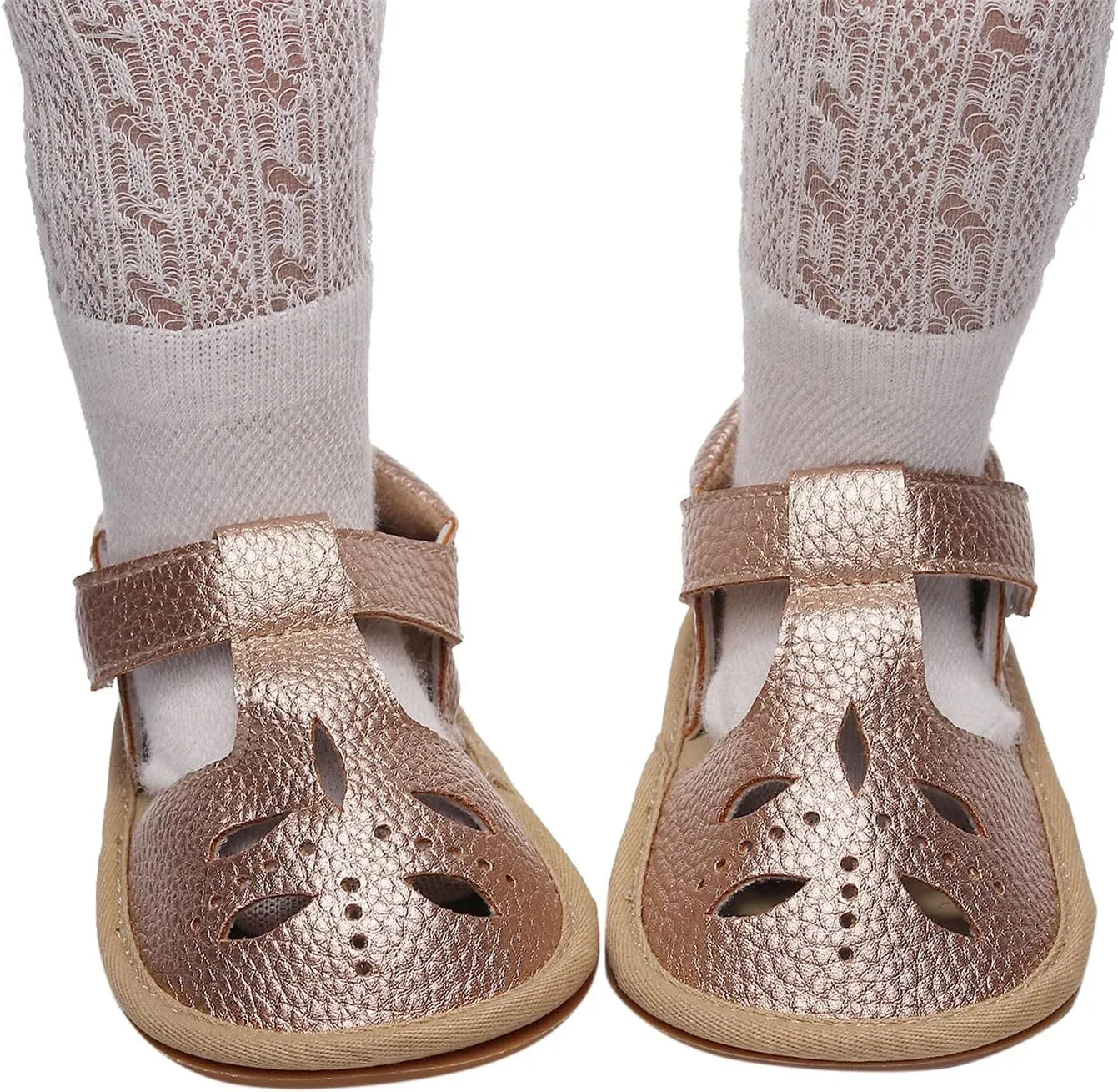 Toddler Cotton Leather Wide Sandals Flat Trendy Summer Shoes Baby Boys Girls Ankle Closed Toe Slip On Sandals Light