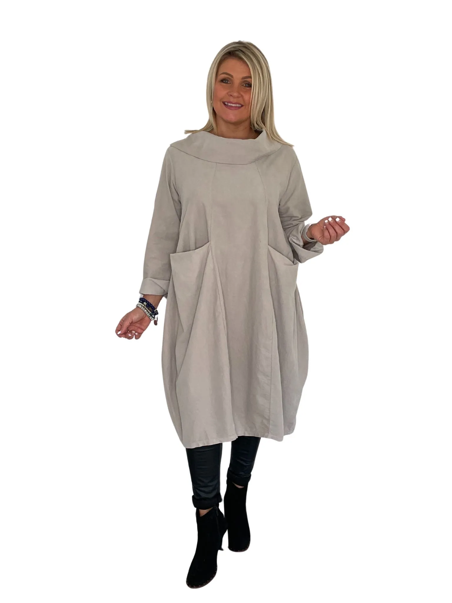 Trinity Made in Italy Needlecord Tunic Dress