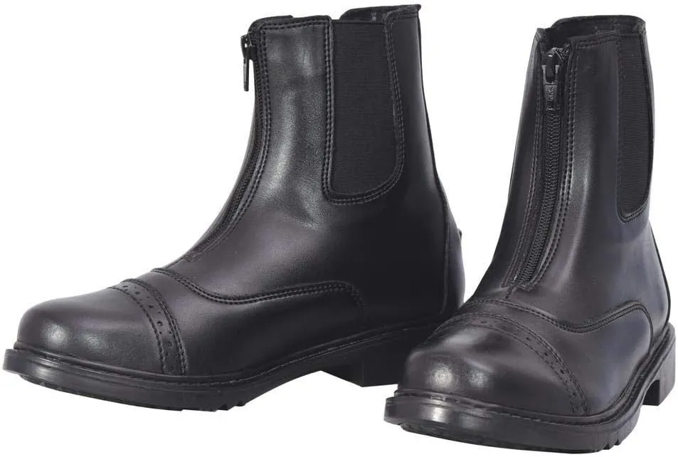 TuffRider Women's Starter Front Zip Paddock Boots with free Socks | Durable, Easy to Clean Water-Resistant Horse Riding Boots
