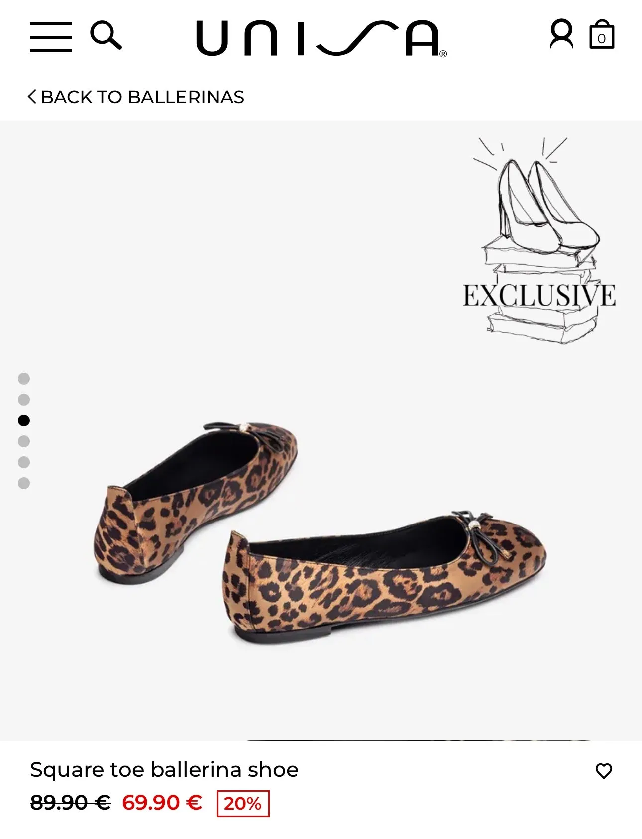Unisa Leopard Print Ballet Flat RRP $89 Size 38