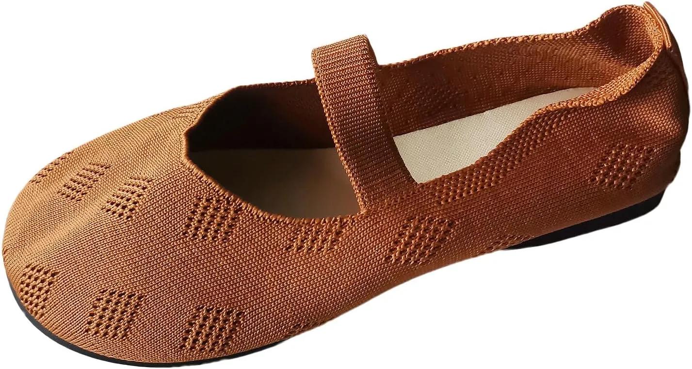 Women Black Ballet Shoes Mesh Slip on Flat Casual Shoes Dance Comdortable Breathable Lightweight Flat Shoes