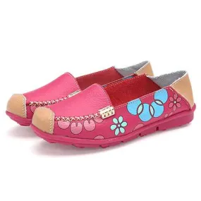 Women Flats Shoes Comfortable Breathable Slip On Flower Floral Flat Loafers Shoes