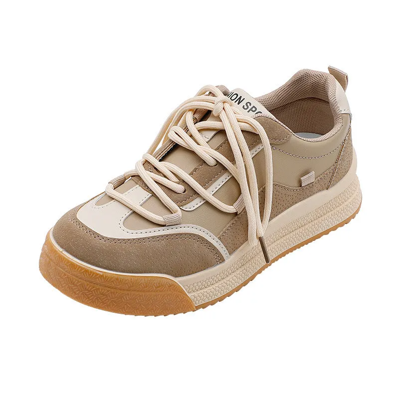 Women's Casual Sneakers Back To Milk Tea Tone Thick Sole Shoes | Brodtica.com