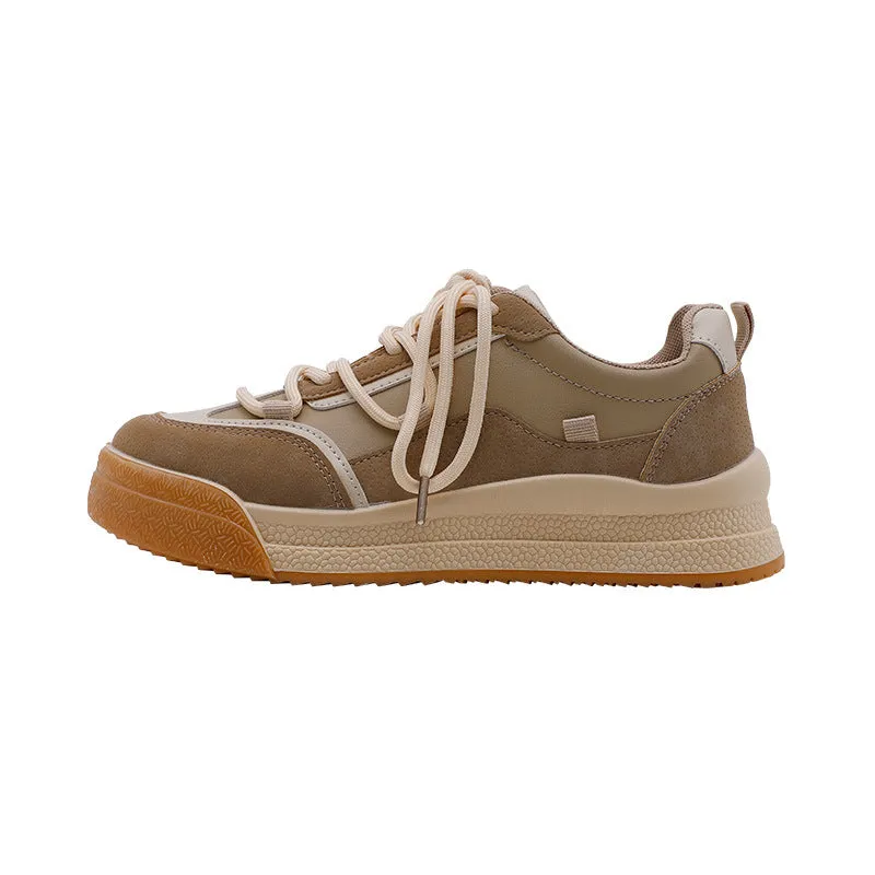 Women's Casual Sneakers Back To Milk Tea Tone Thick Sole Shoes | Brodtica.com