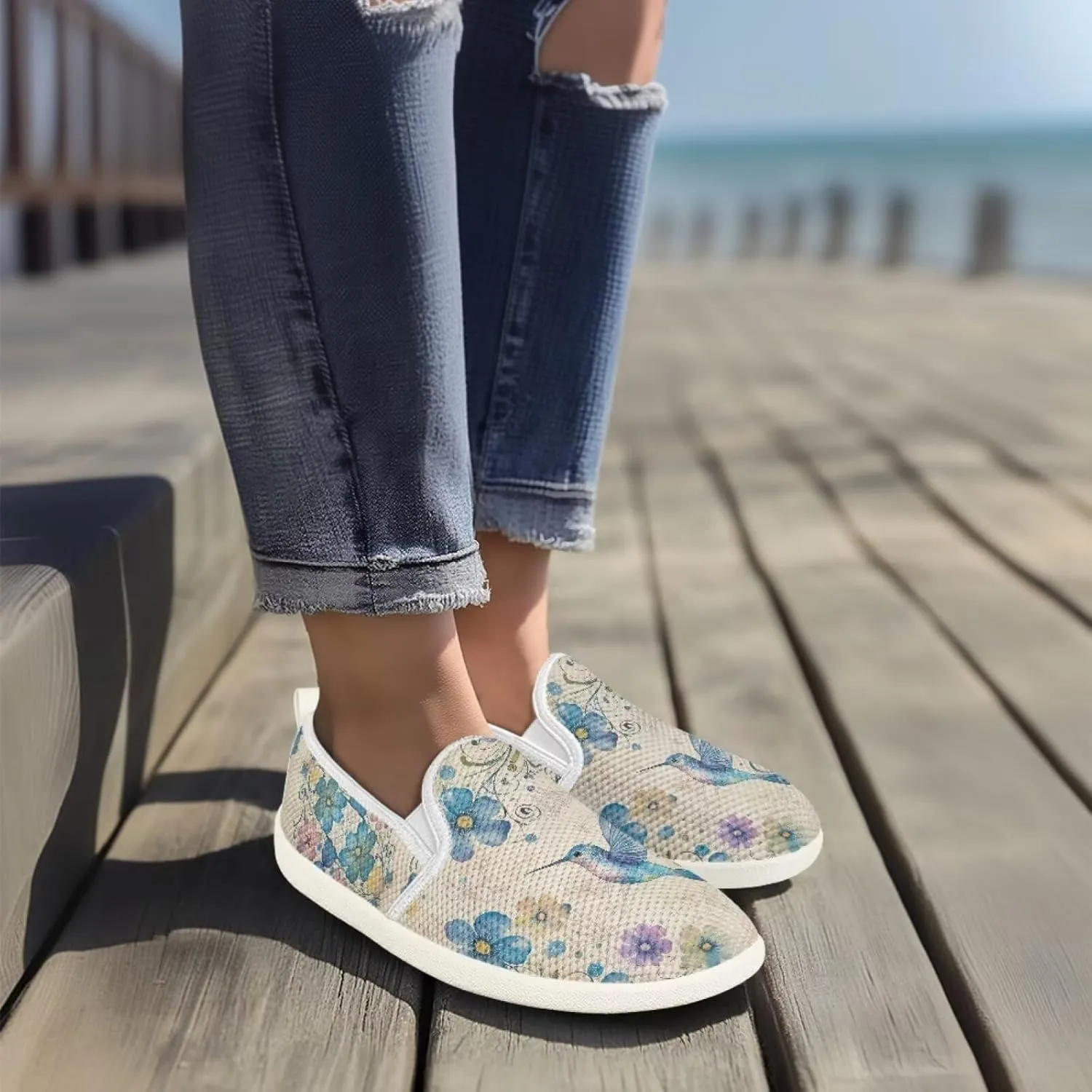Women's Hummingbird Mesh Outdoor Flats Shoes Wedding Loafer Breathable Dress Work Business Shoes