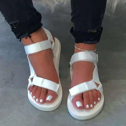 Women's open toe arch support strap adjustable velcro sandals beach water shoes