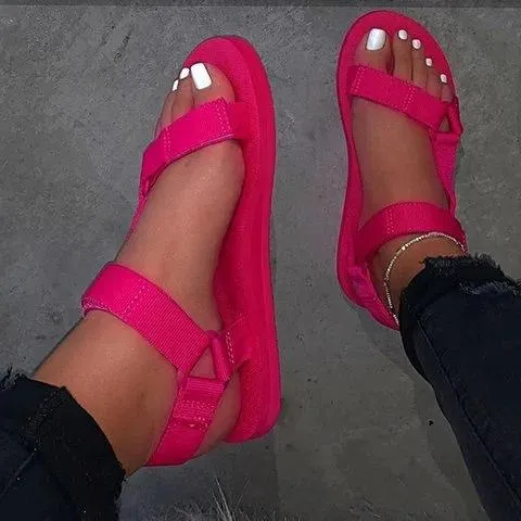 Women's open toe arch support strap adjustable velcro sandals beach water shoes