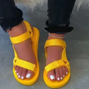 Women's open toe arch support strap adjustable velcro sandals beach water shoes