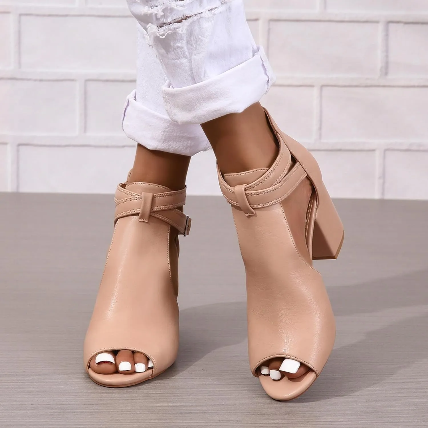 Womens Open Toe Heels Sandals 2024 Chunky Heel Cute Summer Peep Toe Dressy Trendy Ladies Spring Comfy Spring 2024 Y2K, 7, Black,brown,beige