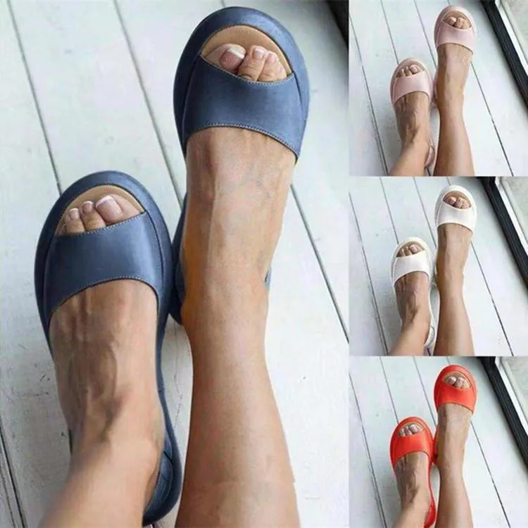 Women's peep toe low heel slingback sandals