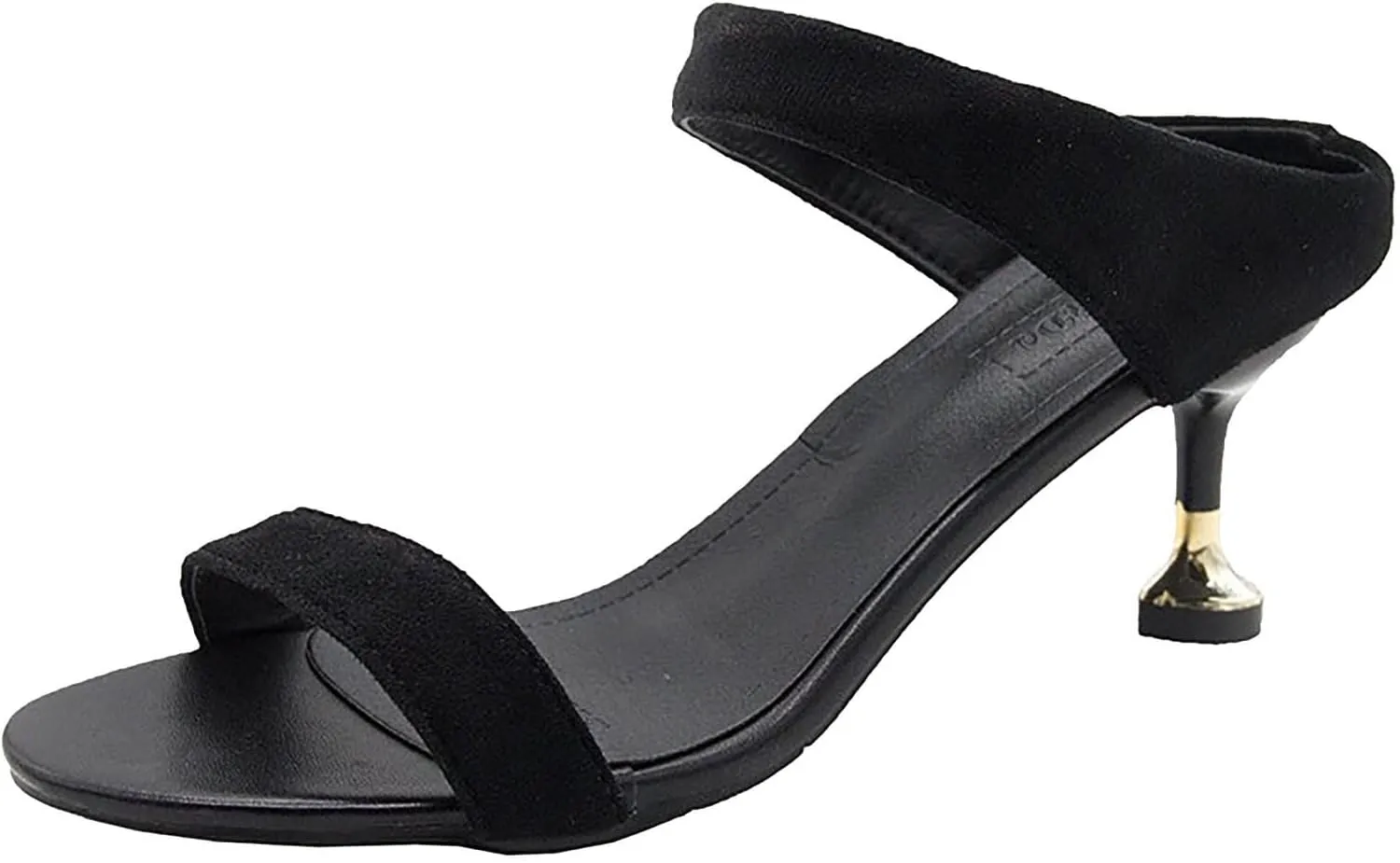 Women's Solid Strappy Trendy Sandals Open Toe High Heel Summer Spring Business Shoe Elastic Sandal