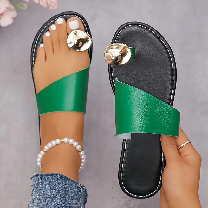 Women's Trendy Loop Toe Slide Sandals
