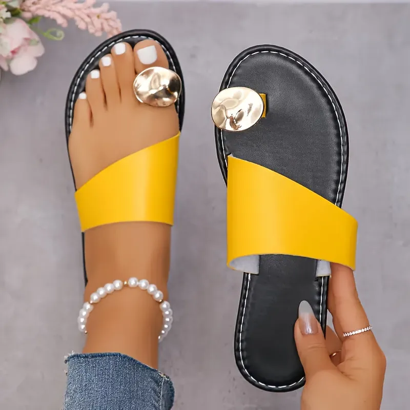 Women's Trendy Loop Toe Slide Sandals