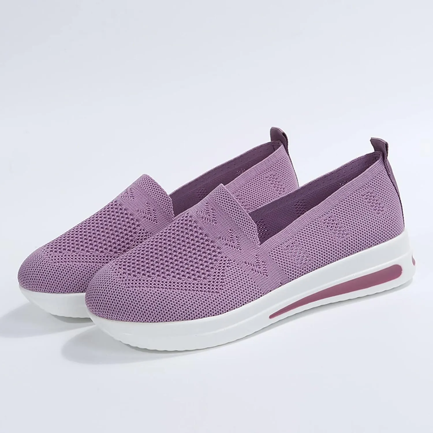 Womens Wedge Walking Shoes Flatform Loafers for Women 2025 Casual Summer Slip-On Comfortable Closed Toe Woven Breathable Work Walking Shoes