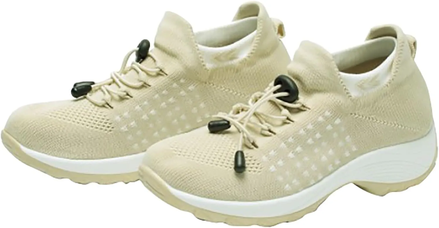 Women's Woven Orthopedic Breathable Soft Walking Tennis Shoes Womens Comfort Brown Casual Shoes White Platform Sneakers Platform Tennis Shoe Loafers Casual Slip On